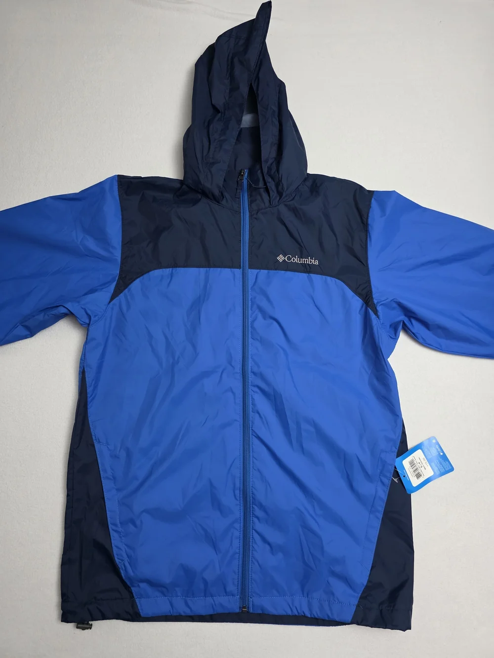 Columbia Waterproof Blue Hooded Rain Jacket